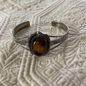 Sterling silver Amber cuff